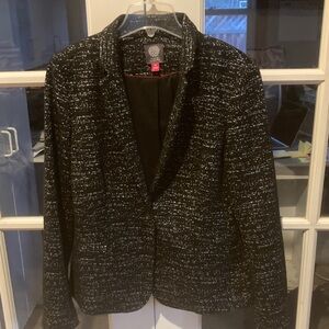 Vince Camuto Black and White Textured Blazer